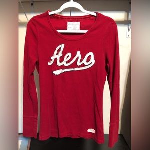 Aeropostale red long sleeve waffle top. Size extra large.